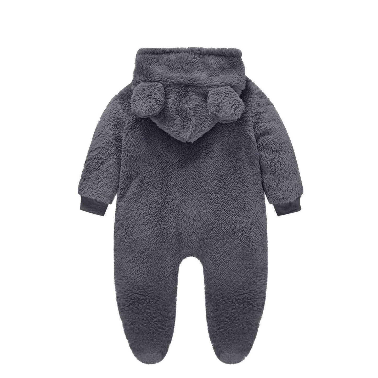 Zyekqe Winter Baby Clothes Keep Warm Fleece Thick Onesie Cute Ear Hooded Jumpsuits Newborn Boys Girls Romper Kids Coats Jackets