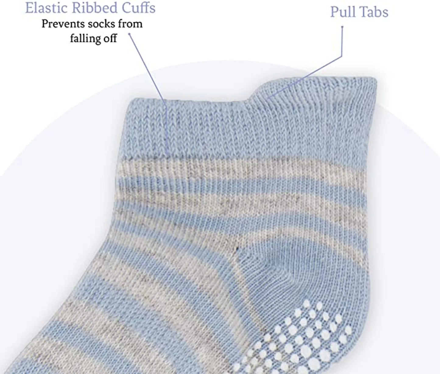 Unisex Non Slip Low-Cut Grip Socks for Infants and Toddlers (9 Pack)
