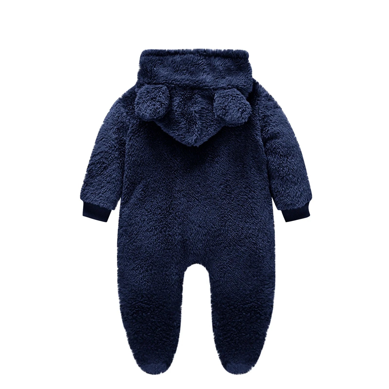 Zyekqe Winter Baby Clothes Keep Warm Fleece Thick Onesie Cute Ear Hooded Jumpsuits Newborn Boys Girls Romper Kids Coats Jackets